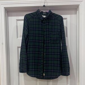 Hollister Green Plaid Button Up Shirt 2010s